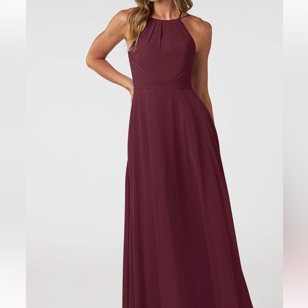 Azazie Cabernet Halter Wedding Dress